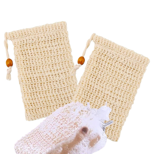 Organic Linen Soap Bar Bag, Suitable For Shower Exfoliating x2