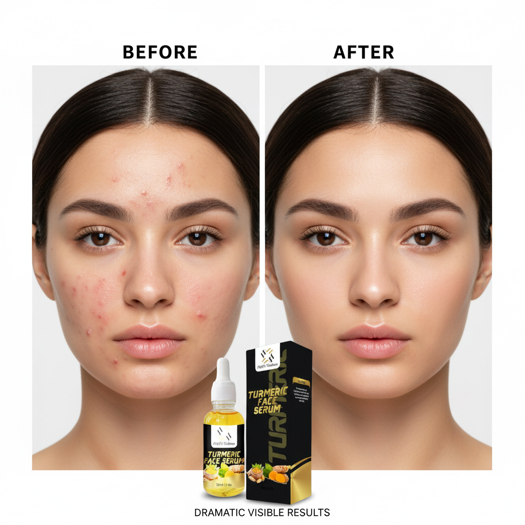 Turmeric Face Serum Before and After
