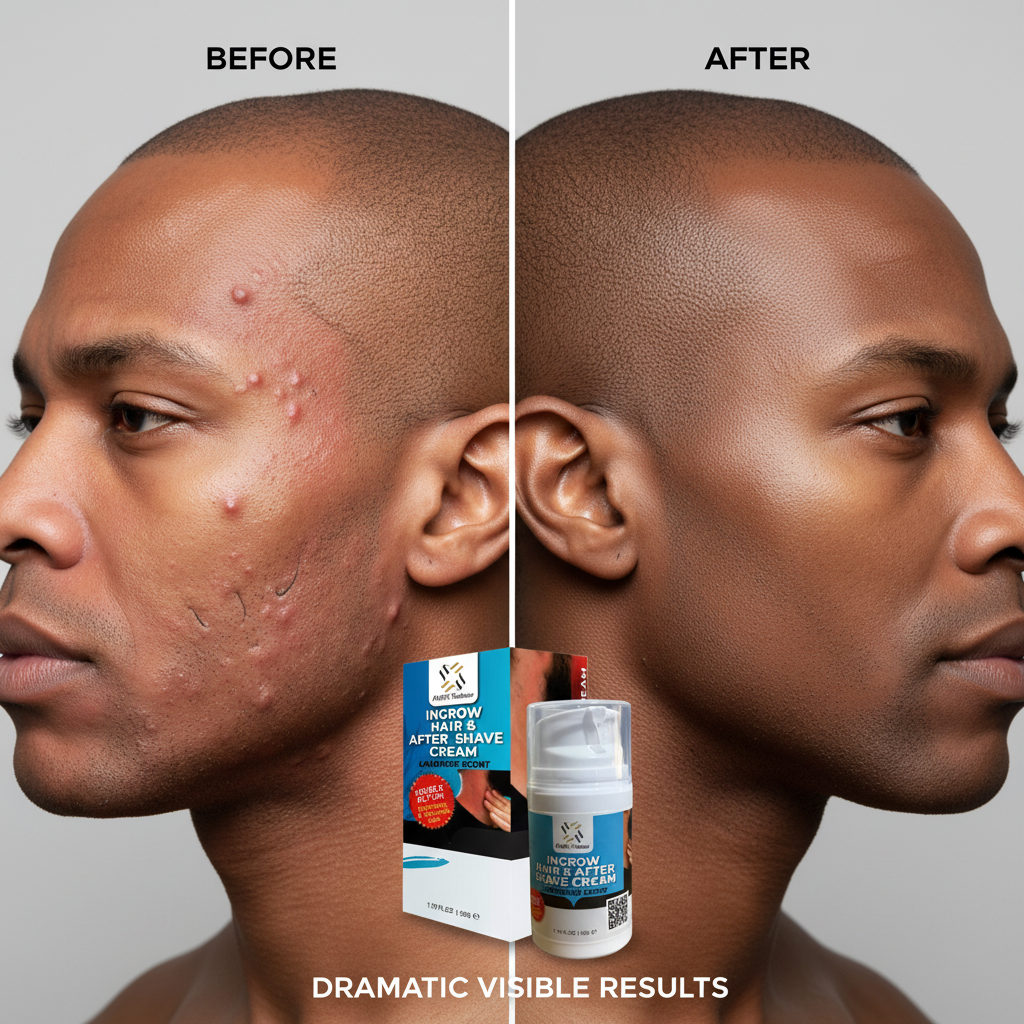 Ingrow Hair & After Shave Cream Before and After