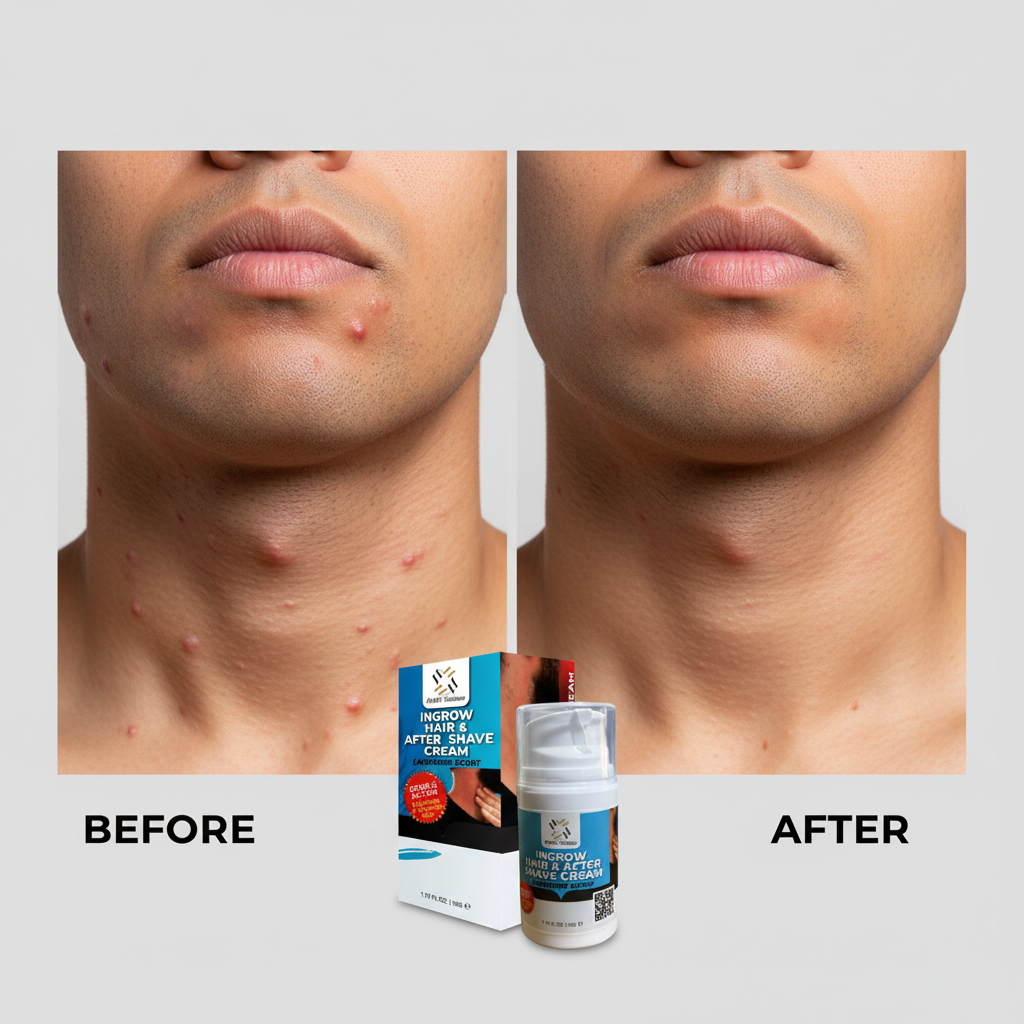 Ingrow Hair & After Shave Cream - Neck Rash Before and After