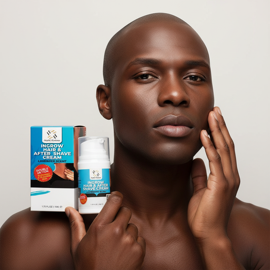 Ingrow Hair & After Shave Cream Professional Product Photo with Model