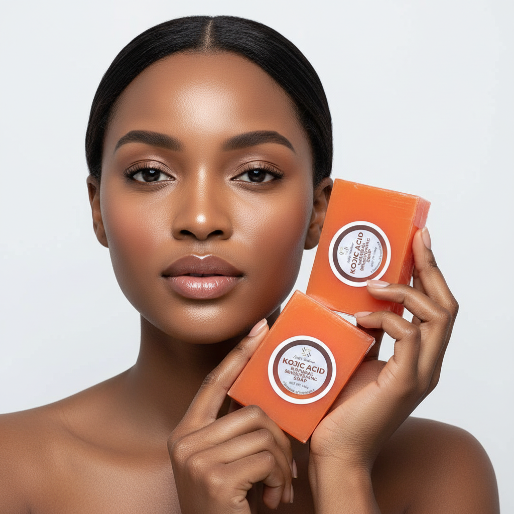 Kojic Acid Soap Professional Product Photo with Model