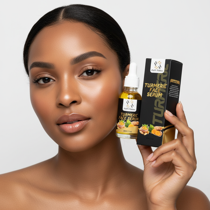 Turmeric Face Serum Professional Product Photo with Model